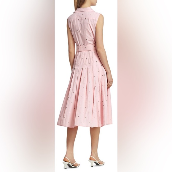 Samantha Sung Pink Mini Gingham Sleeveless Belted Dress, Size 8 - Picture 5 of 7